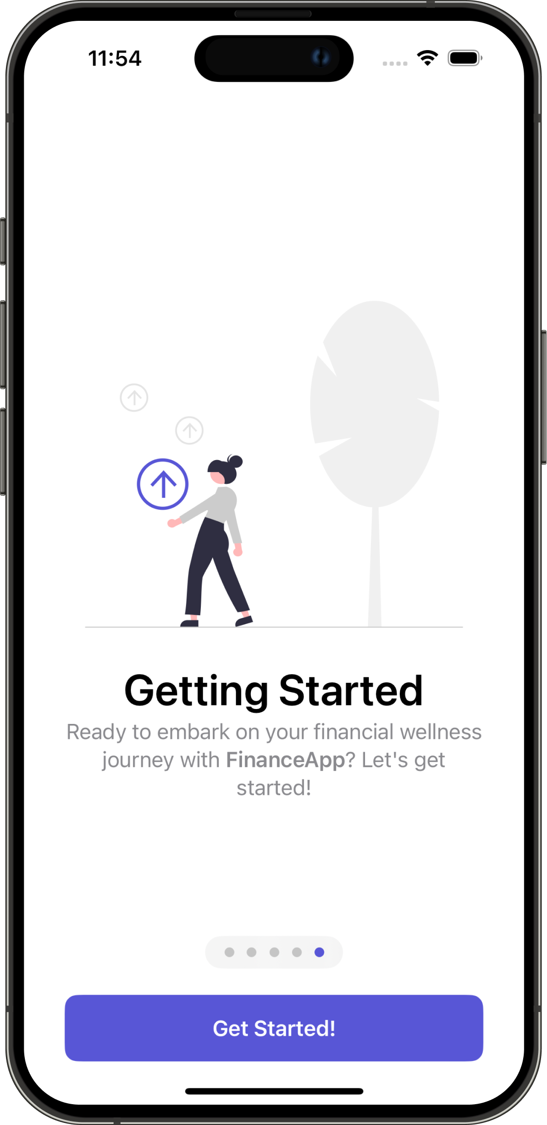 Onboarding get started screen