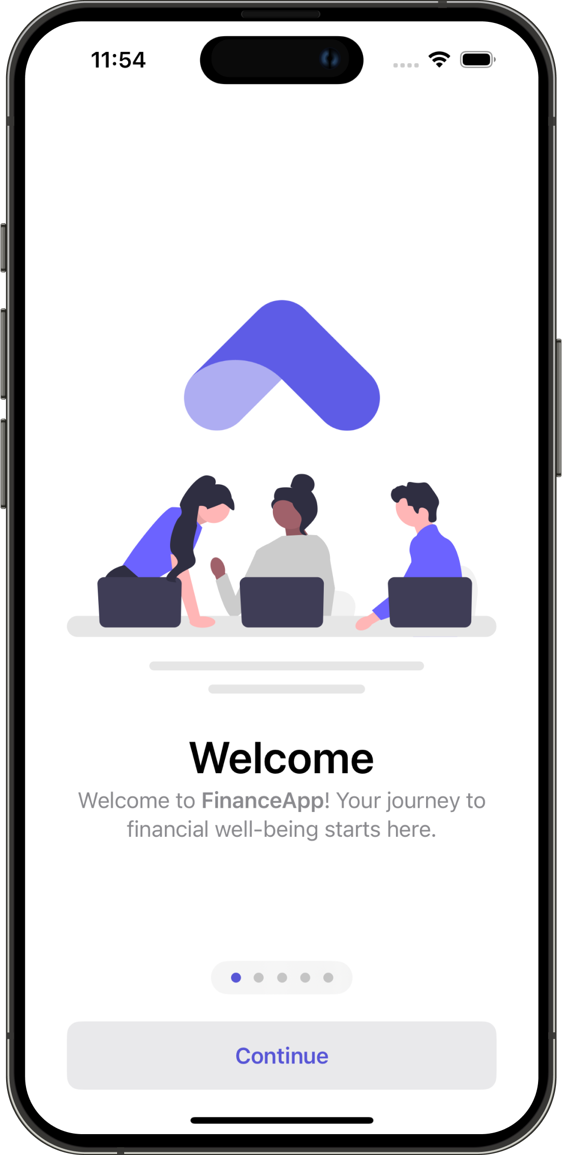 Onboarding welcome screen